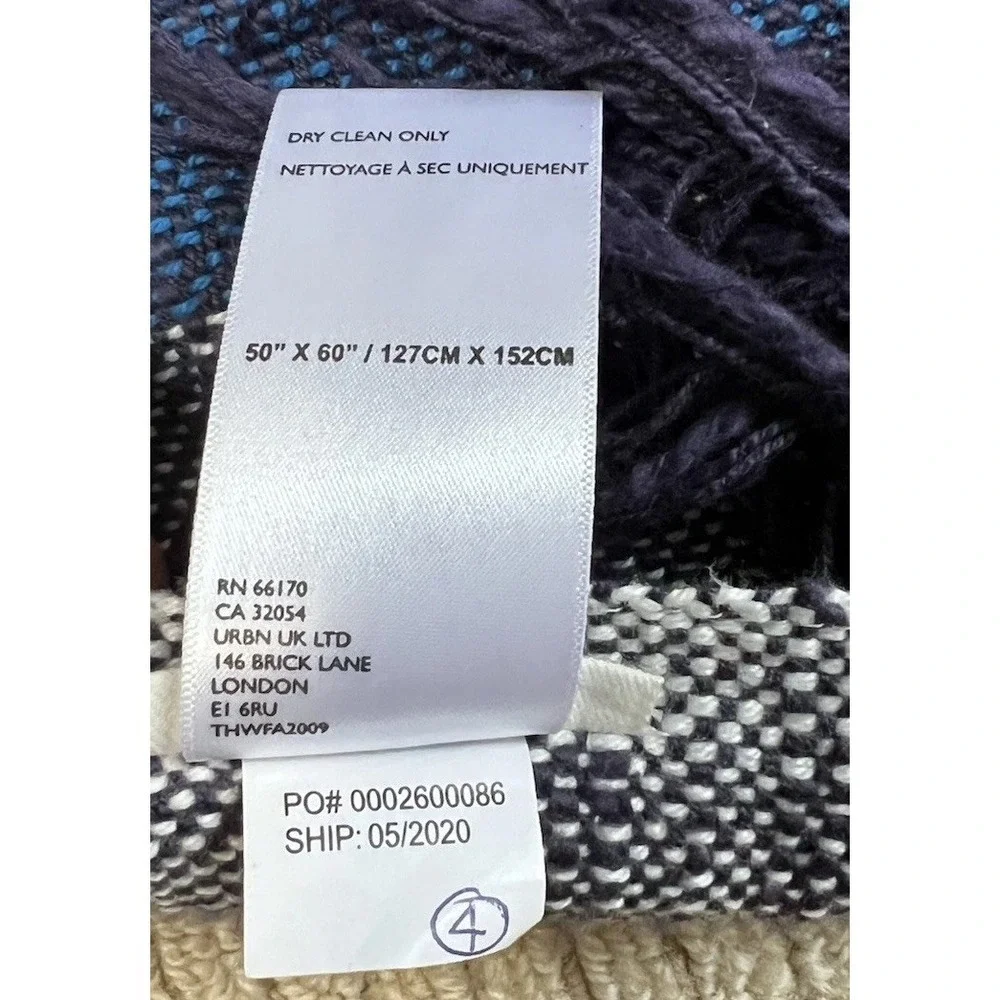 All Roads Design Throw Blanket Anthropologie Bloomfield Fringe Handcrafted-Mint! - Picture 2 of 12